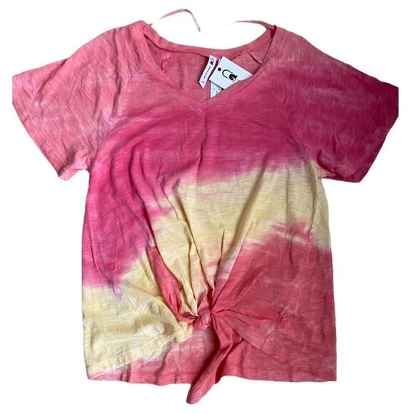 Cable and Gauge Tie Front Tie Dye Short Sleeve Tee - Picture 3 of 10